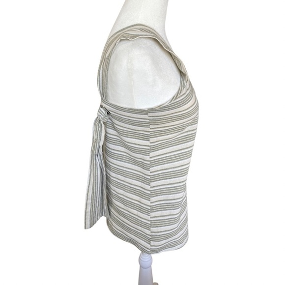 Linen striped top with pretty ties in the back - Picture 2 of 4